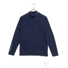 未使用品 メンズ ジュン＆ロペ JUN&ROPE 長袖シャツ S ネイビー 紺 モックネック 起毛素材