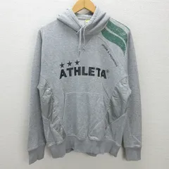 d■アスレタ/ATHLETA ロゴプリント プルオーバーパーカ【L】灰/MENS/50【中古】