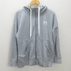 d■アンダーアーマー/UNDER ARMOUR フルジップパーカー フーディー 【XL】■灰/MENS/53【中古】