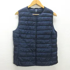g■ユニクロ/UNIQLO ウルトラライトダウンベスト/インナーダウン【XL】紺/LADIES/G46【中古】■