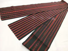 平和屋着物◎本場筑前博多織　両面　半幅帯　献上　正絹　逸品　CABE5816nb