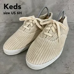 美品 Keds ケッズ 希少 コーデュロイ スニーカー ベージュ 7041 sizeUS 6H  チャンキー ローカット キャンバス 紐靴 カジュアル クラシック ヴィンテージ ビンテージ 台湾製 レトロ 運動靴 ウォーキング 婦人靴  ★ ■■のサムネイル