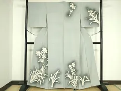 平和屋着物■訪問着　枝花に休み鳥　正絹　逸品　DABE0291ya