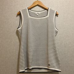 Courreges【クレージュ】ノースリーブニット ホワイト ブラック 40