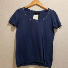 UNTITLED【アンタイトル】　半袖　ニット　ネイビー　2