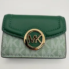 MICHAEL KORS マイケルコース 三つ折り財布 MK総柄 コンパクト グリーン