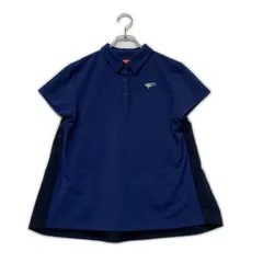 中古 レディース ビームスゴルフ BEAMSGOLF 半袖ポロシャツ M 紺 ネイビー バック ティアード