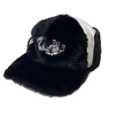 中古 ダンスウィズドラゴン DANCE WITH DRAGON キャップ フリー ブラック 黒 2WAYフェイクファーキャップ 耳当て付き