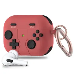 (レッド) ケース ケース エアーポッズプロ2 耐衝撃 可視LEDライト ワイヤレス充電対応 カバー ファッション デザイン ゲーム機 クラシック かわいい シリコンケースカラビナ付き 第2世代 Pro AirPods AirPods 2022年 ケースカバー