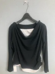 黒色シャーリング長袖Tシャツ新品