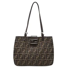 フェンディ ズッカ ハンドバッグ 26726 ブラウン キャンバス レザー レディース FENDI【1-0263562】