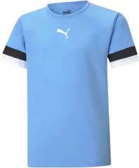 プーマ PUMA サッカー TEAMRISE ゲームシャツ JR 子ども ジュニア キッズ フットサル Tシャツ 半袖 トップス ウェア トレーニング 練習 クラブ 部活 試合 着替え  705140 18 TEAMLIGHTBLUE-PUM