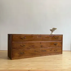 ローボード　木製　引き出し　2A072　古道具　古家具　ビンテージ　アンティーク