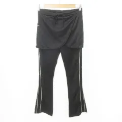 レモア ストレッチ パンツ ライン フレア 薄手 Mサイズ 黒 ブラック ■GY54