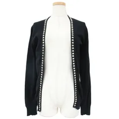 HYSTERIC GLAMOUR ヒステリックグラマー カーディガン ニット トップス ブラック 黒 FREE 長袖 スタッズ ハイゲージ コットン 綿 おしゃれ シンプル 無地 きれいめ 大人女子 ブランド 上品 ベーシック フェミニン【レディース】