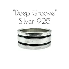 【抜群の重厚感】シンプル ミニマル Silver 925 刻印 00s Vintage Design Ring シルバー デザイン リング 15号 ワイド ストリート モード クラシック Y2K