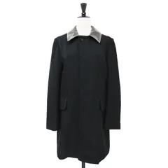 COMME des GARCONS コムデギャルソン コート ブラック 黒 サイズ:S NOIR 塩化ビニール ウール コンビ ステンカラー コート / ノアール ミドル丈 長袖 日本製 アウター ジャケット 上着【レディース】のサムネイル