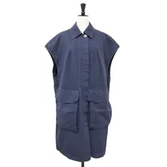 DRIES VAN NOTEN ドリスヴァンノッテン コート ネイビー 紺 サイズ:34(XS) コットン ツイル ノースリーブ コート / ロング ベスト オーバーサイズ ヴィンテージ加工 アウター ジャケット 上着【レディース】のサムネイル