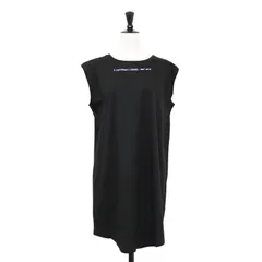 DIESEL ディーゼル ワンピース ブラック 黒 サイズ:S /ノースリーブ Tシャツ ワンピース / COPYRIGHT DIESEL IND 2019 / ミニ丈 クルーネック 刺繍 コットン / トップス ドレス【レディース】【中古】