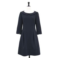最終価格】W FRONT WOOL DRESS ネイビー 38 - メルカリ