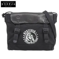 HYSTERIC GLAMOUR ヒステリックグラマー STENCIL WOMAN pt ポストマンバッグ レザー キャンバス ショルダーバッグ レディース ブラック