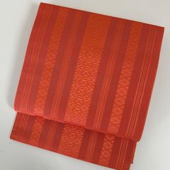 K中古美品 八寸帯 夏物 紗 博多献上柄 赤系□N80520-24 - メルカリ