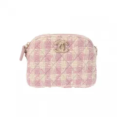 シャネル  チェーン ミニバッグ ノベルティ パープル/ホワイト  ユニセックス ツイード  ショルダーバッグ