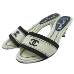 シャネル CHANEL ココマーク ミュール サンダル ホワイト 36.5 ■GY62