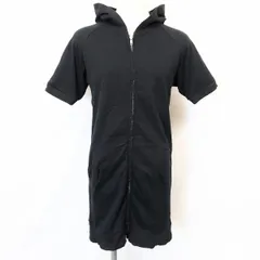 【中古】[印象B] BEAMS BOY ビームスボーイ ダブルジップロングパーカー / カットソーチュニック レディース ブラック 黒 綿100% 無地 ラグラン 半袖のサムネイル