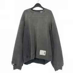 ミハラヤスヒロ MIHARA YASUHIRO 25AW ダメージ加工 サンフェイデッドライクスウェットプルオーバー トレーナー 長袖 46 ブラック 黒 A15PO553のサムネイル