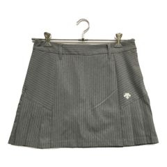 DESCENTE グレー ストライプ プリーツスカート - メルカリ