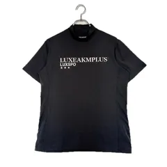 未使用品 メンズ リュクスエイケイエムプラス LUXEAKMPLUS 半袖シャツ M 黒 ブラック モックネック 薄手のサムネイル