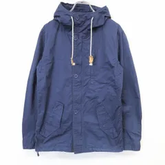 古着 チャオパニック CIAOPANIC パーカー ジャケット シャツ生地 ダブルジップ×ボタン留め 内側に一部チェック柄 長袖 綿100% 40 紺 メンズ