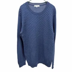 古着 ザ・ショップ ティーケー THE SHOP TK ケーブルニット セーター 長袖 ロングスリーブ 綿×ナイロン×羊毛 M ブルー 青 レディース