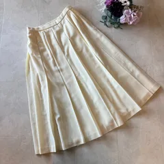 レリアン　11号　プリーツ　スカート　膝丈　毛　ウール　L