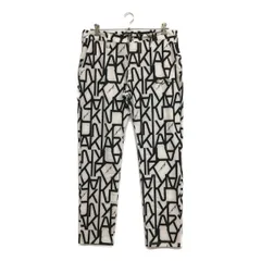 未使用品 メンズ カールカナイ Karl Kani パンツ 36インチ 白×黒 ホワイト×ブラック ロゴ 総柄