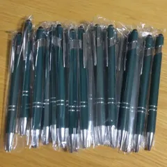 激安！新品 タッチペン付きボールペン 20本 インクは黒、本体は深緑