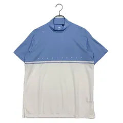 中古 メンズ ミズノゴルフ mizunoGOLF 半袖シャツ L 水色×白 ライトブルー モックネックのサムネイル