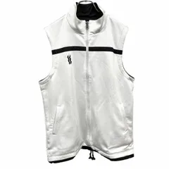 古着 ミズノ スーパースター ジャージベスト ノースリーブジャケット リバーシブル ハイネック ポリ100% L ブルーホワイト 白系×黒 メンズ