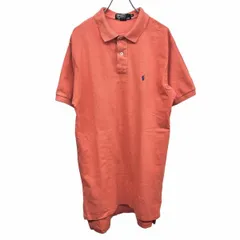 古着 Polo by Ralph Lauren ロング丈 ポロシャツ （ポロワンピース？）鹿の子 半袖 USA製 綿100% M サーモンピンク メンズ(レディース？)