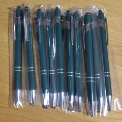 激安！新品 タッチペン付きボールペン 10本 インクは黒、本体は深緑
