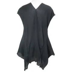 ミーイッセイミヤケ me ISSEY MIYAKE 美品 ノースリーブ ブラウス チュニック プリーツ 変形 黒 ブラック ■MNK6 /Xのサムネイル