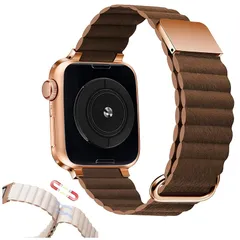 [スマート良品] アップルウォッチ バンド マグネット アップルウォッチ ベルト 男女兼用 防水 革 装着簡単 高級 38mm 40mm 41mm 42mm 44mm 45mm 49mm 全機種対応 (42mm/44mm/45mm/49mm/S10の46m 1