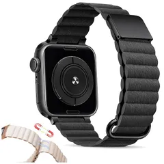 [スマート良品] アップルウォッチ バンド マグネット アップルウォッチ ベルト 男女兼用 防水 革 装着簡単 高級 38mm 40mm 41mm 42mm 44mm 45mm 49mm 全機種対応 (42mm/44mm/45mm/49mm/S10の46m 0