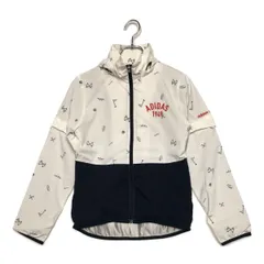 中古 レディース アディダスゴルフ adidas GOLF フルジップアウター S 白×紺 2WAY 蓄熱保温裏地