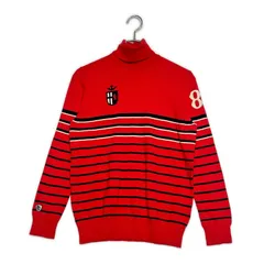 中古 レディース パーリーゲイツ PEARLY GATES セーター 1(M) 赤 レッド タートルネック ボーダー