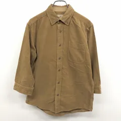 【中古】[印象AB] GREEN LABEL RELAXING UNITED ARROWS コーデュロイシャツ メンズ S ベージュブラウン 茶系 綿100% 胸ポケット付き 細畝 7分袖 ボタンダウン ロングテールのサムネイル