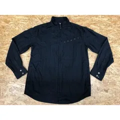【中古】[印象B] AIRWALK エアウォーク メンズ Mサイズ ネイビー 紺 綿100% シャツジャケット フルジップ 薄手 モックネック 2ポケット ストライプ系 長袖のサムネイル