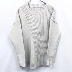 古着 ベイフロー BAYFLOW アシンメトリーなリブストライプ ニットセーター 長袖 アクリル×ナイロン×ウール 3 ホワイトグレー系 レディース
