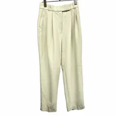 古着 Mila Owen パンツ スラックス テーパード 無地 2タック 腿あたりまで裏地付き ポリなど M (1) ベージュイエロー系 レディース